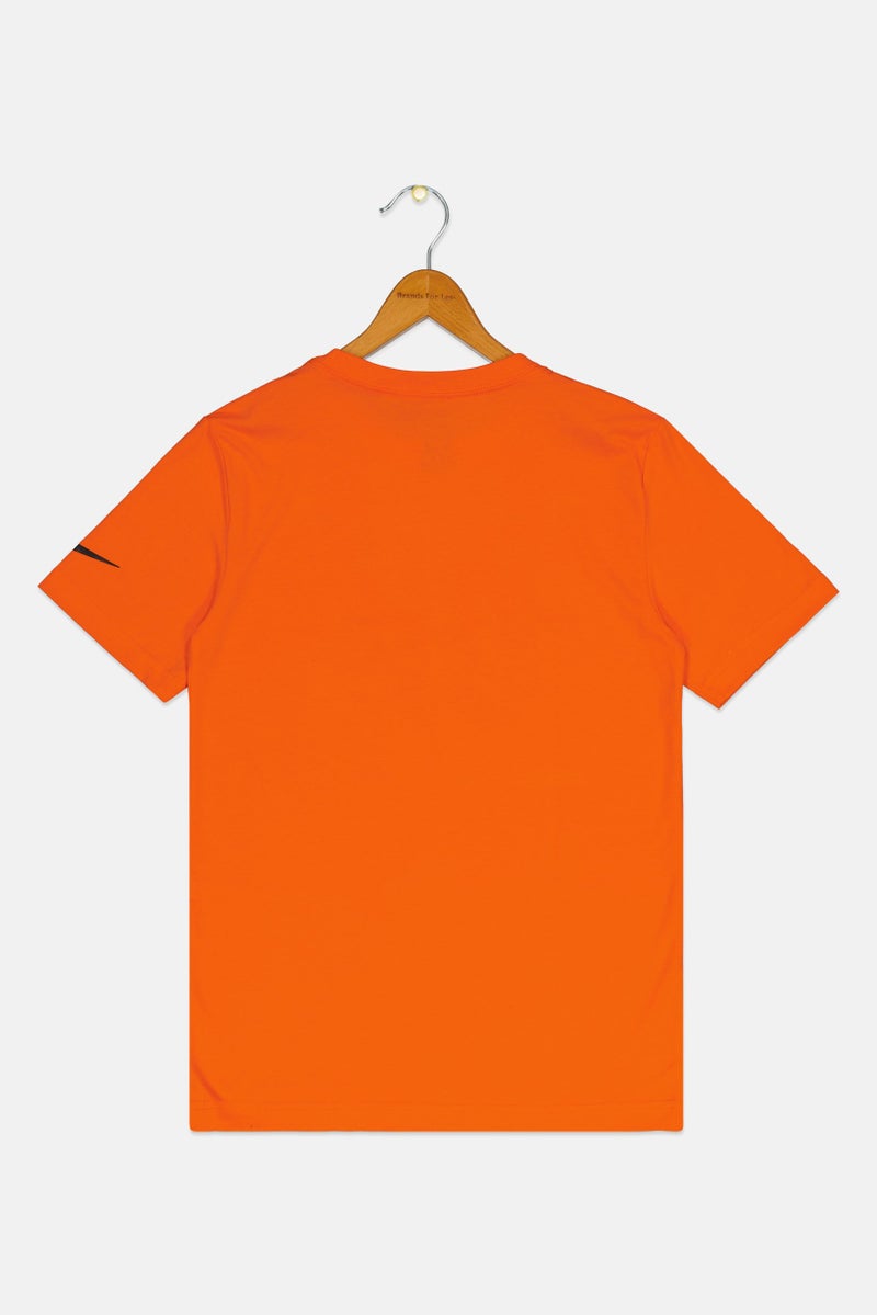 Nike 3Brand by Russell Kids Boy Sportswear Fit Short Sleeves Outdoor T-Shirt, Orange - Image 2